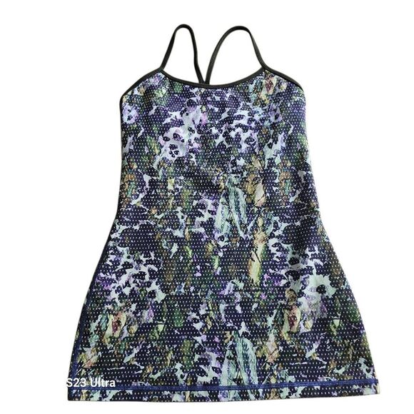 Lululemon womens Sz 4 green multicolor power Y yoga tank top - Picture 4 of 8